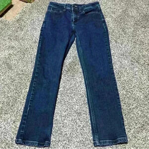 Duluth Trading Co. Womens Blue Denim Mid Rise Skinny Blue Jeans 4X29 See Note